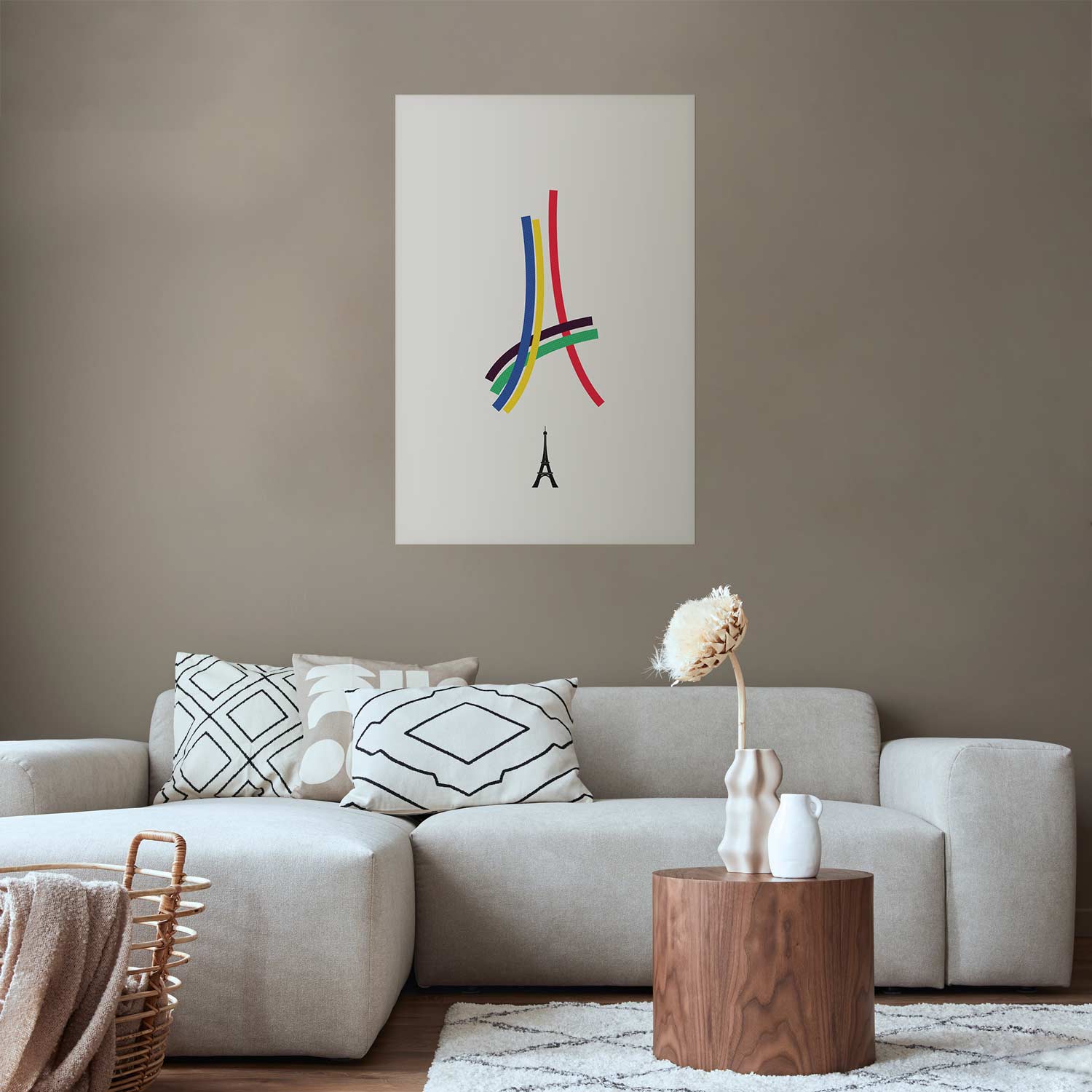 Abstract Eiffel Tower Multicolor Graphic Poster