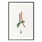 Abstract Eiffel Tower Multicolor Graphic Poster