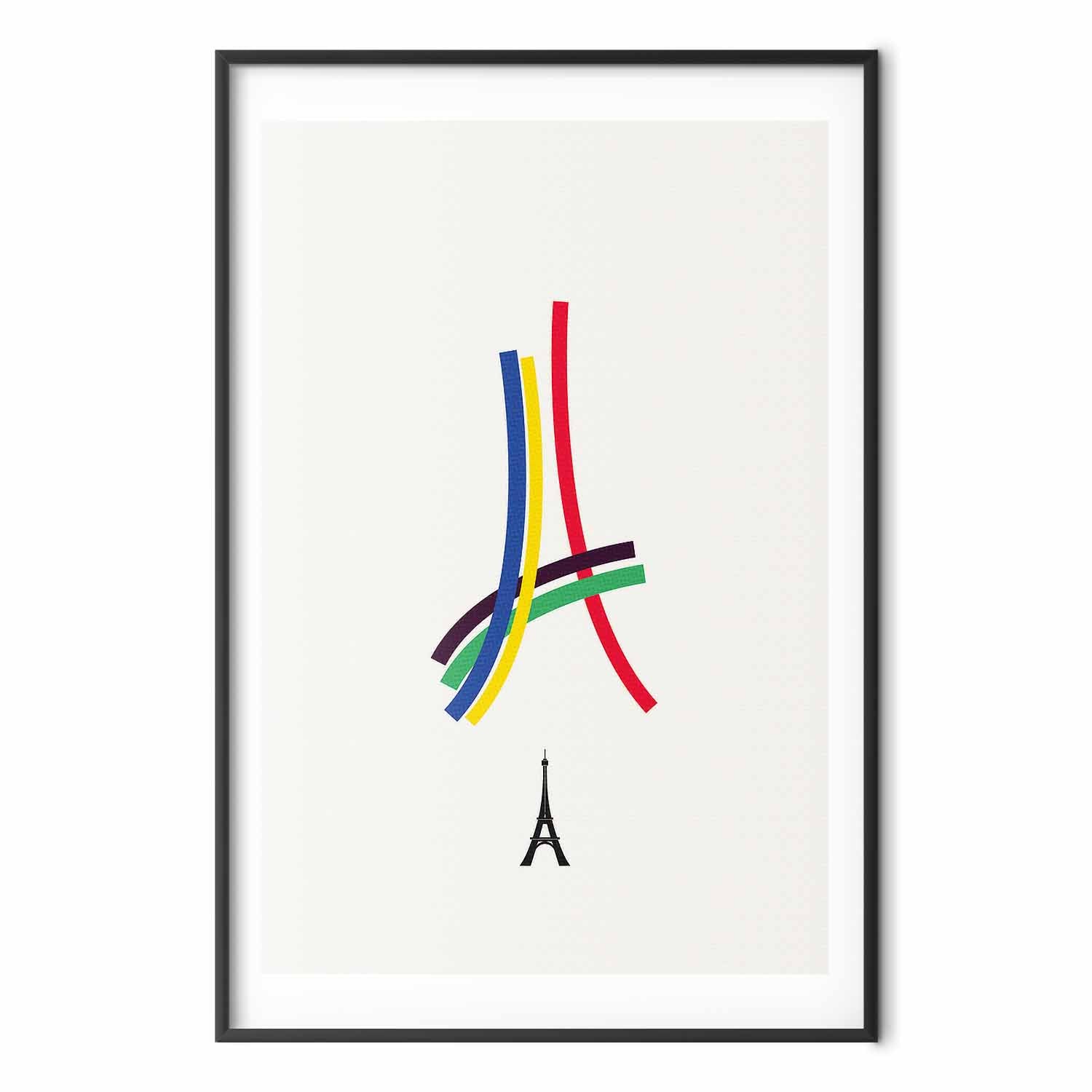 Abstract Eiffel Tower Multicolor Graphic Poster