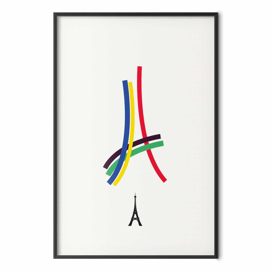 Abstract Eiffel Tower Multicolor Graphic Poster