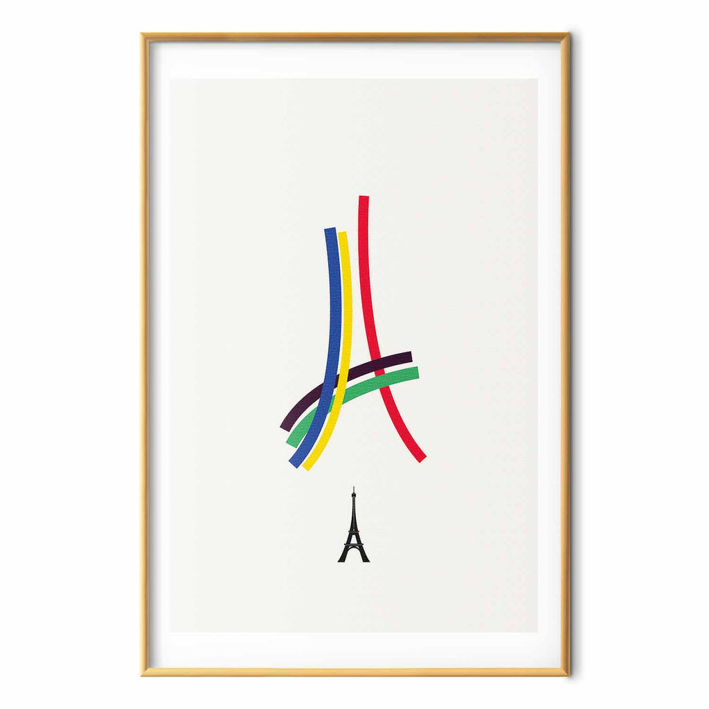 Abstract Eiffel Tower Multicolor Graphic Poster