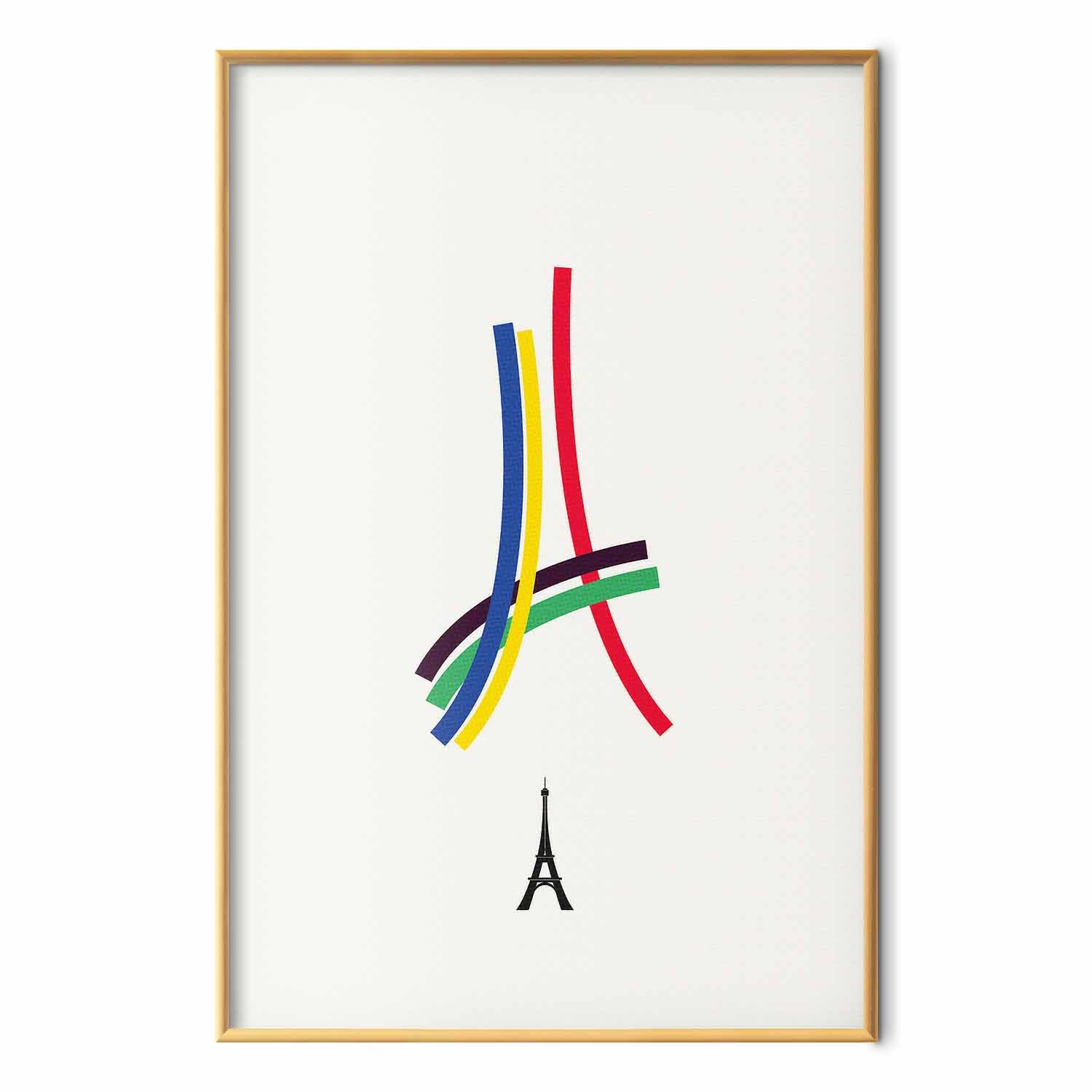 Abstract Eiffel Tower Multicolor Graphic Poster