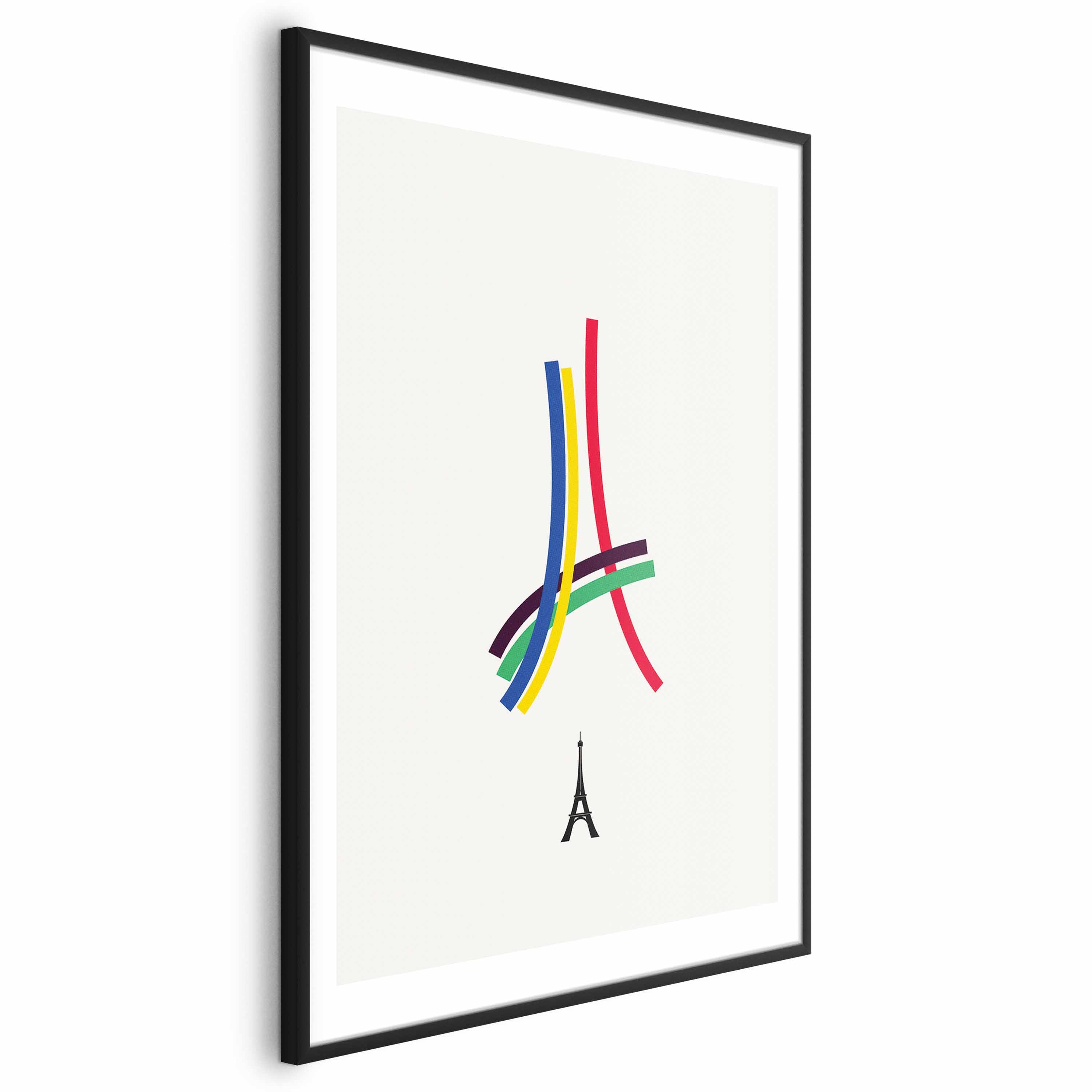 Abstract Eiffel Tower Multicolor Graphic Poster