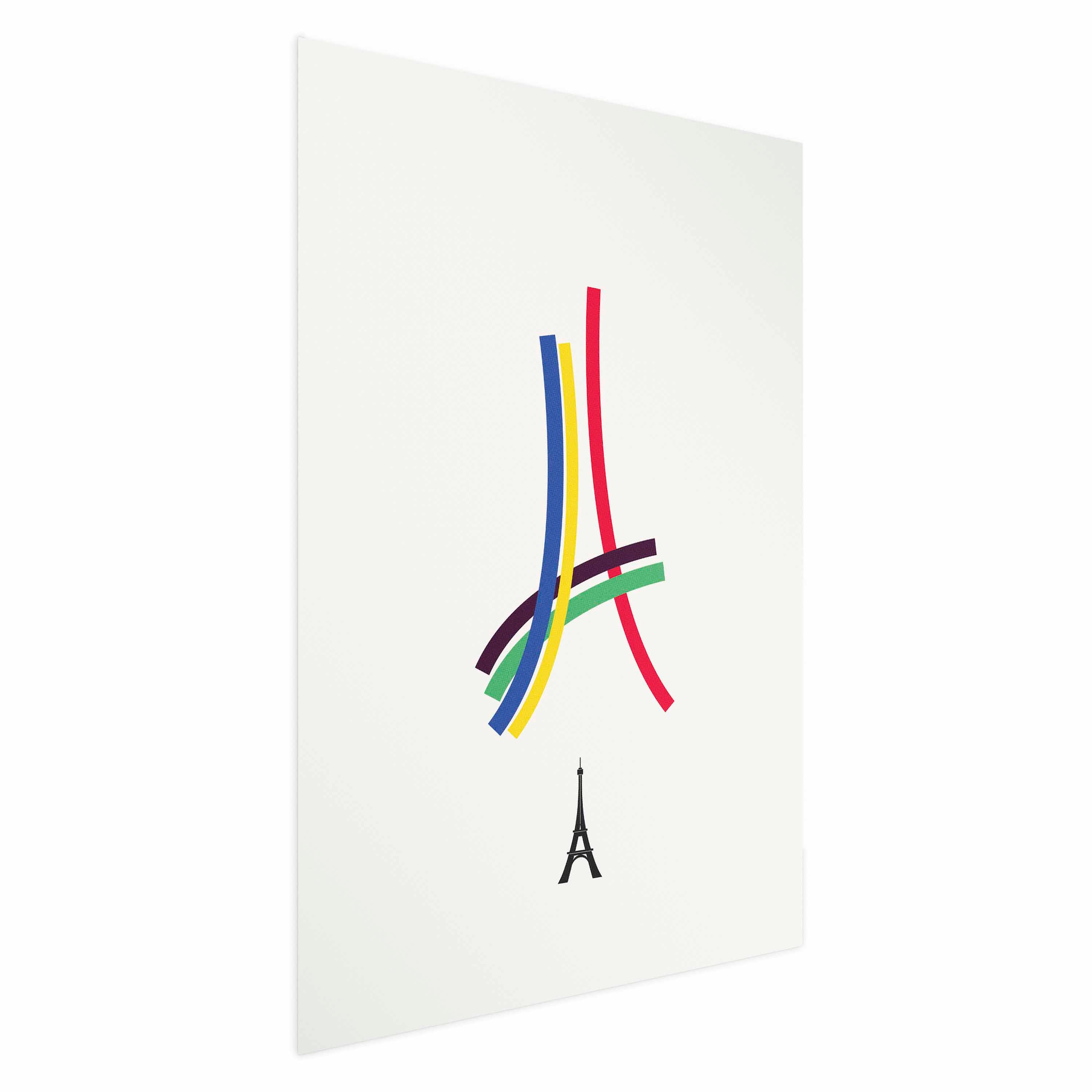 Abstract Eiffel Tower Multicolor Graphic Poster