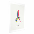 Abstract Eiffel Tower Multicolor Graphic Poster
