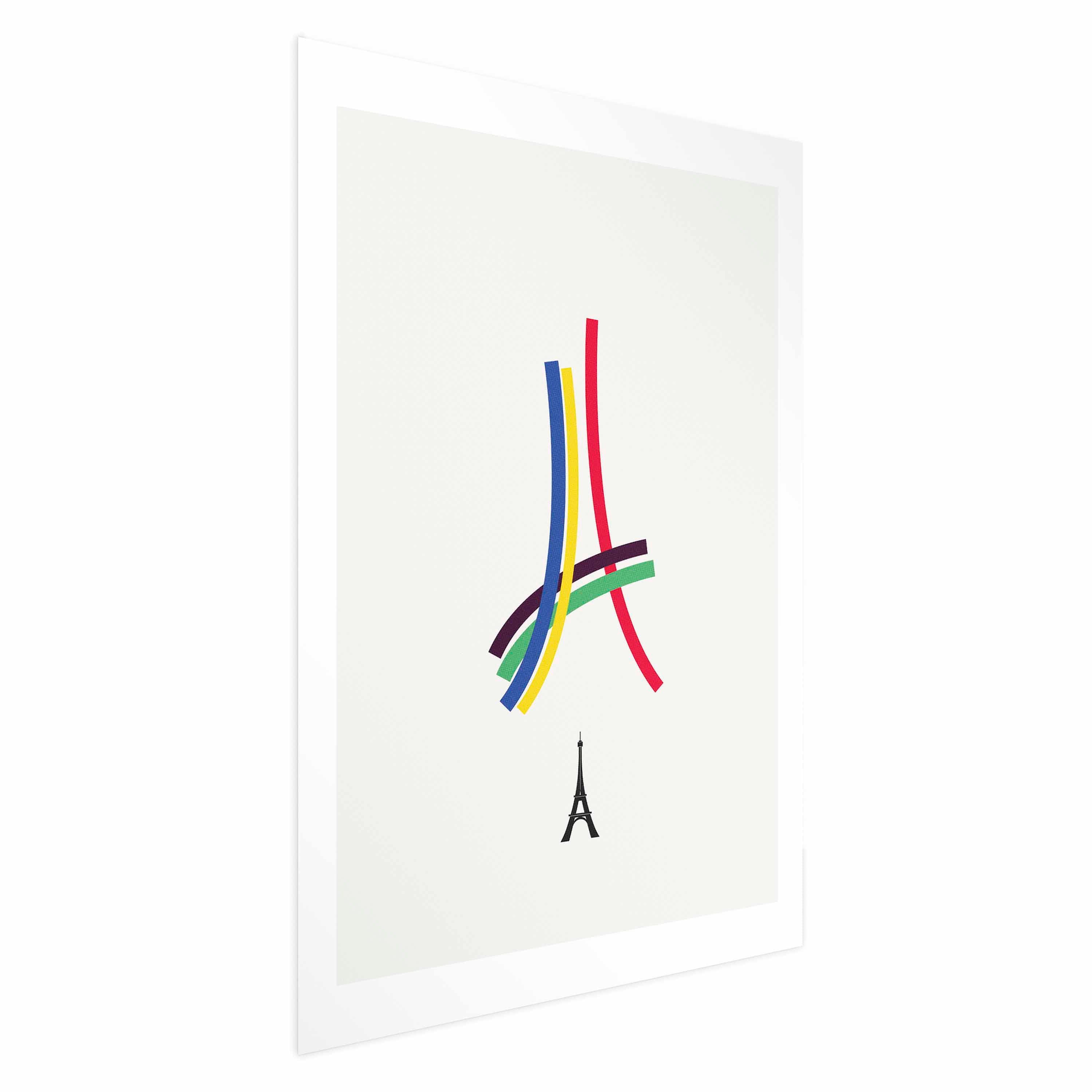 Abstract Eiffel Tower Multicolor Graphic Poster