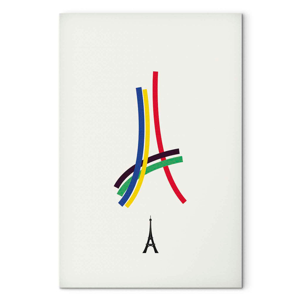 Abstract Eiffel Tower Multicolor Canvas Print