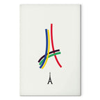 Abstract Eiffel Tower Multicolor Canvas Print