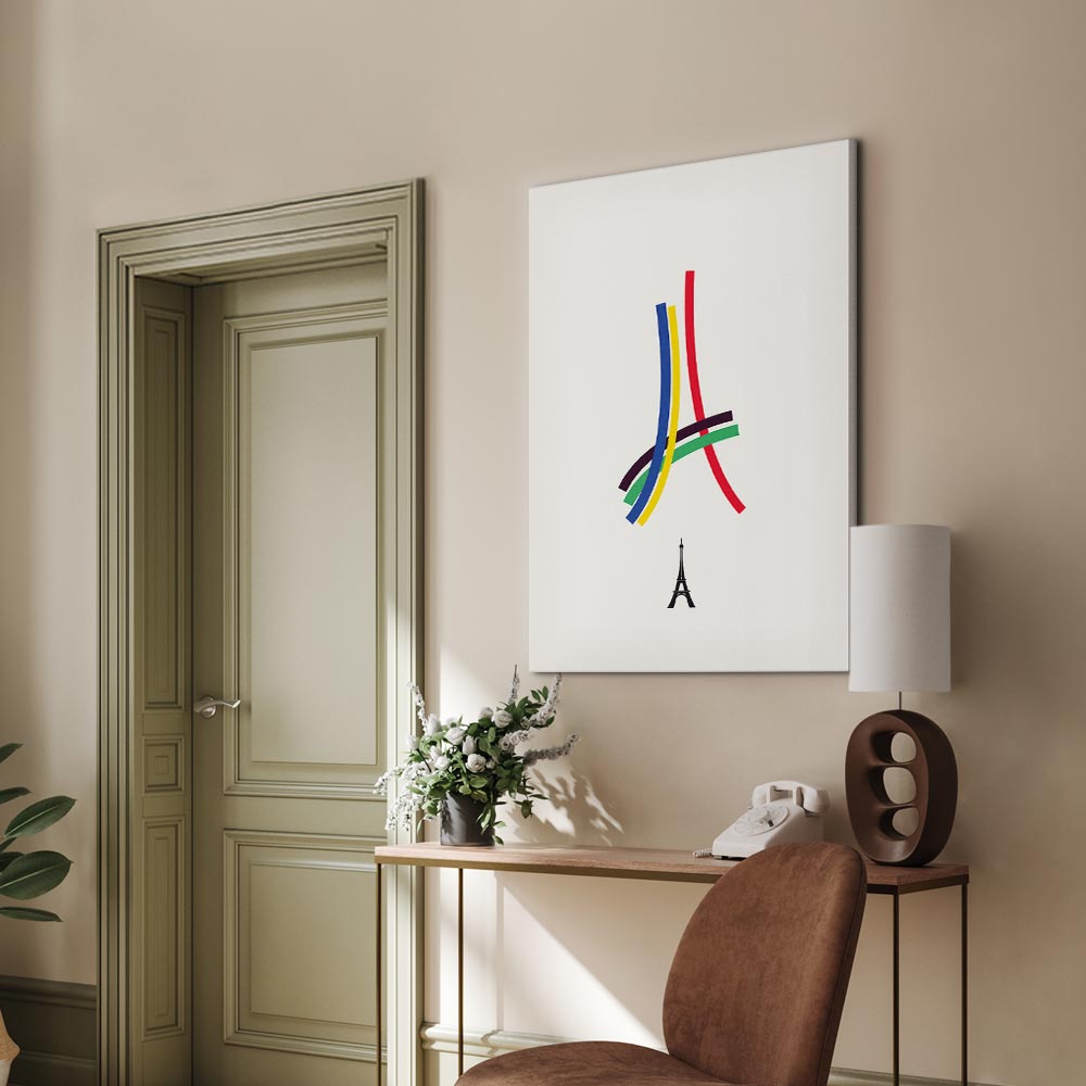 Canvas Print Eiffel Tower Abstract Colorful