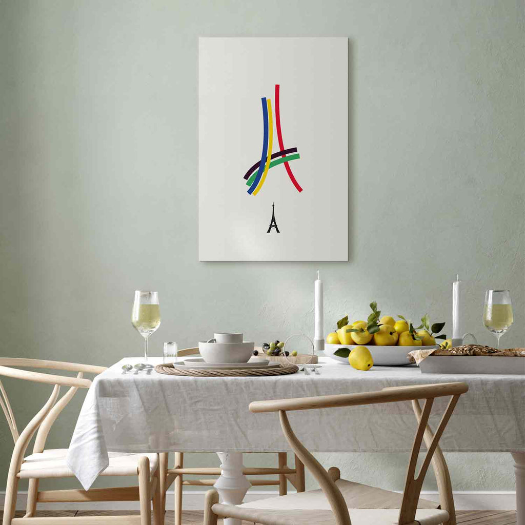 Abstract Eiffel Tower Multicolor Canvas Print