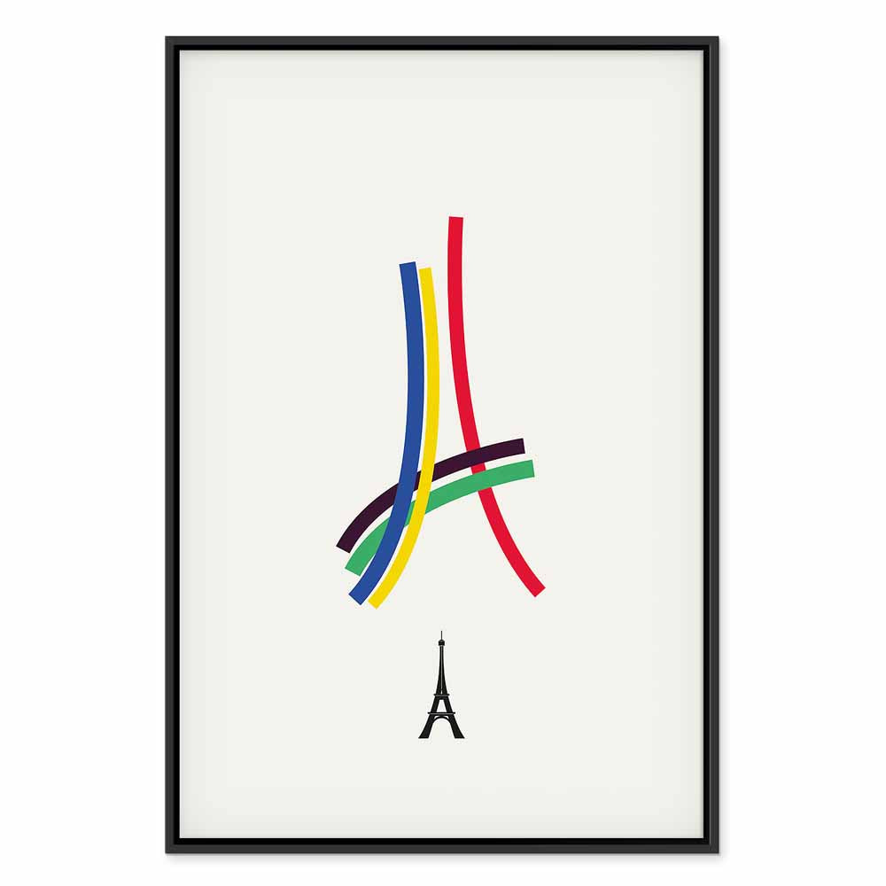 Abstract Eiffel Tower Multicolor Canvas Print