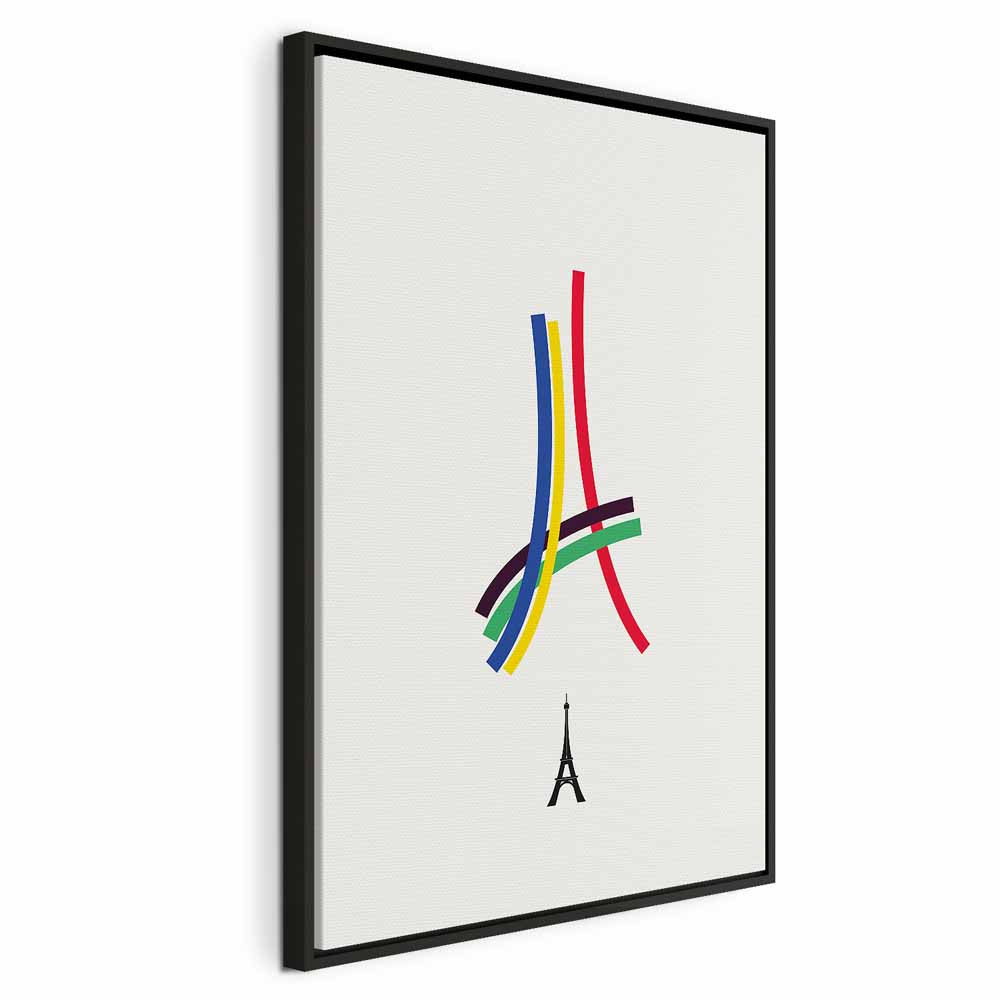 Abstract Eiffel Tower Multicolor Canvas Print