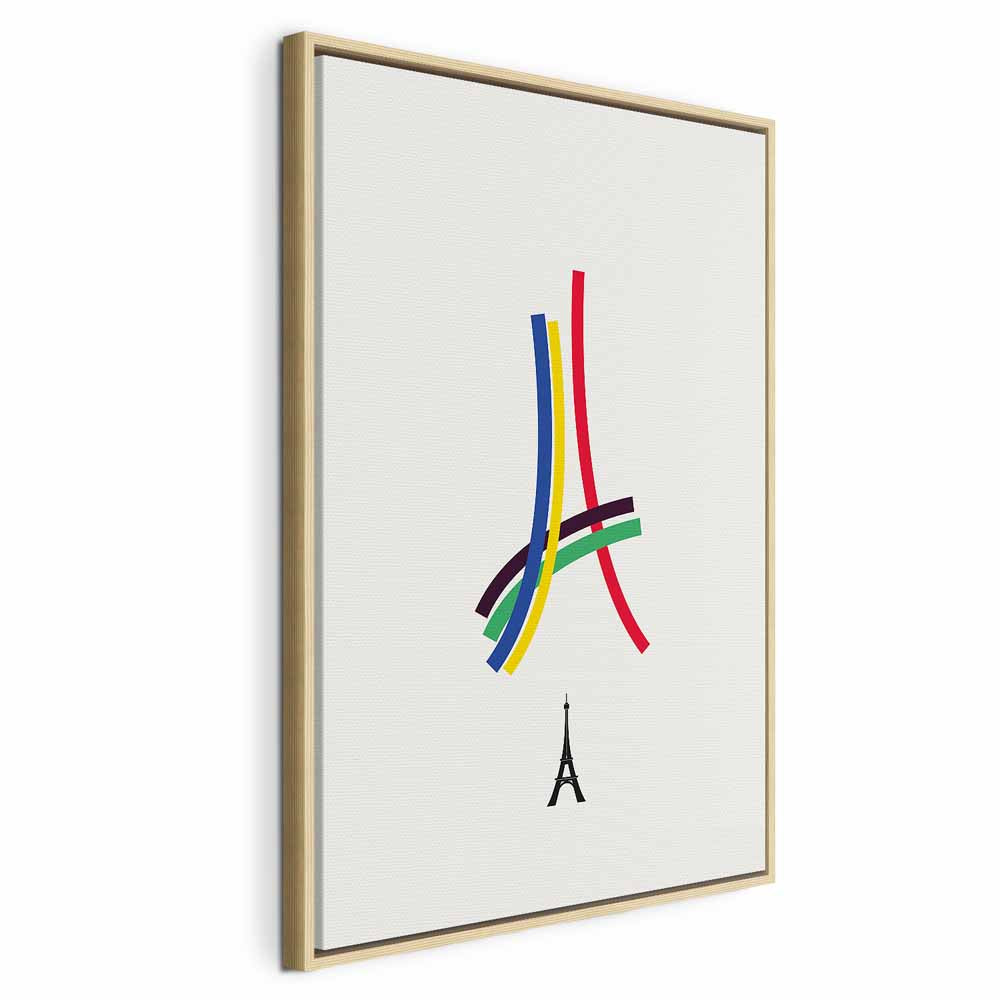 Abstract Eiffel Tower Multicolor Canvas Print