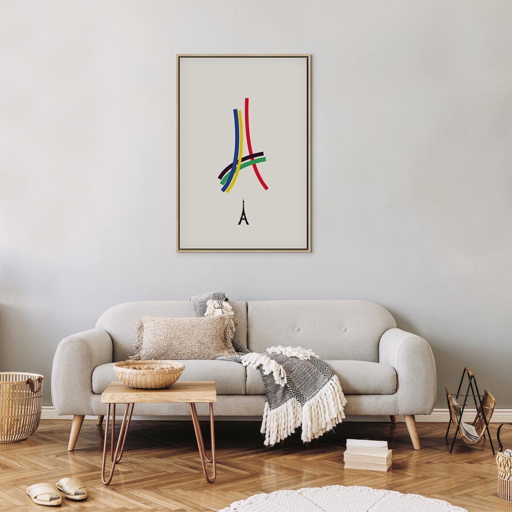 Abstract Eiffel Tower Multicolor Canvas Print