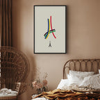 Abstract Eiffel Tower Multicolor Canvas Print