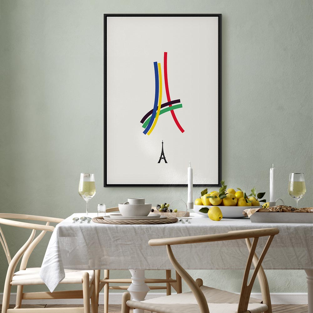 Abstract Eiffel Tower Multicolor Canvas Print