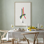 Abstract Eiffel Tower Multicolor Canvas Print