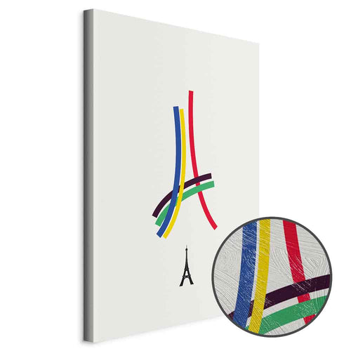 Abstract Eiffel Tower Multicolor Canvas Print