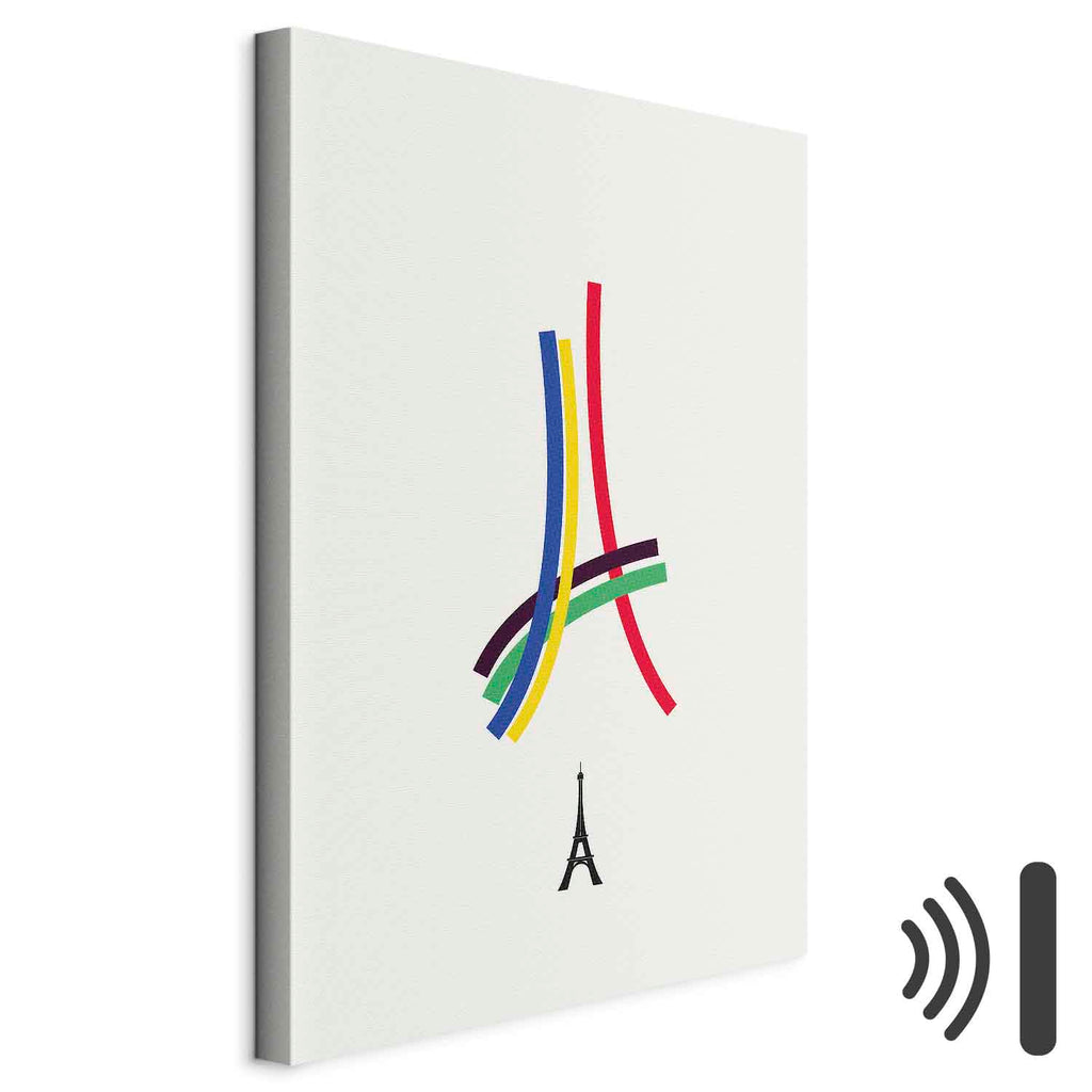 Abstract Eiffel Tower Multicolor Canvas Print