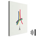 Abstract Eiffel Tower Multicolor Canvas Print