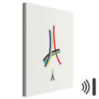 Abstract Eiffel Tower Multicolor Canvas Print
