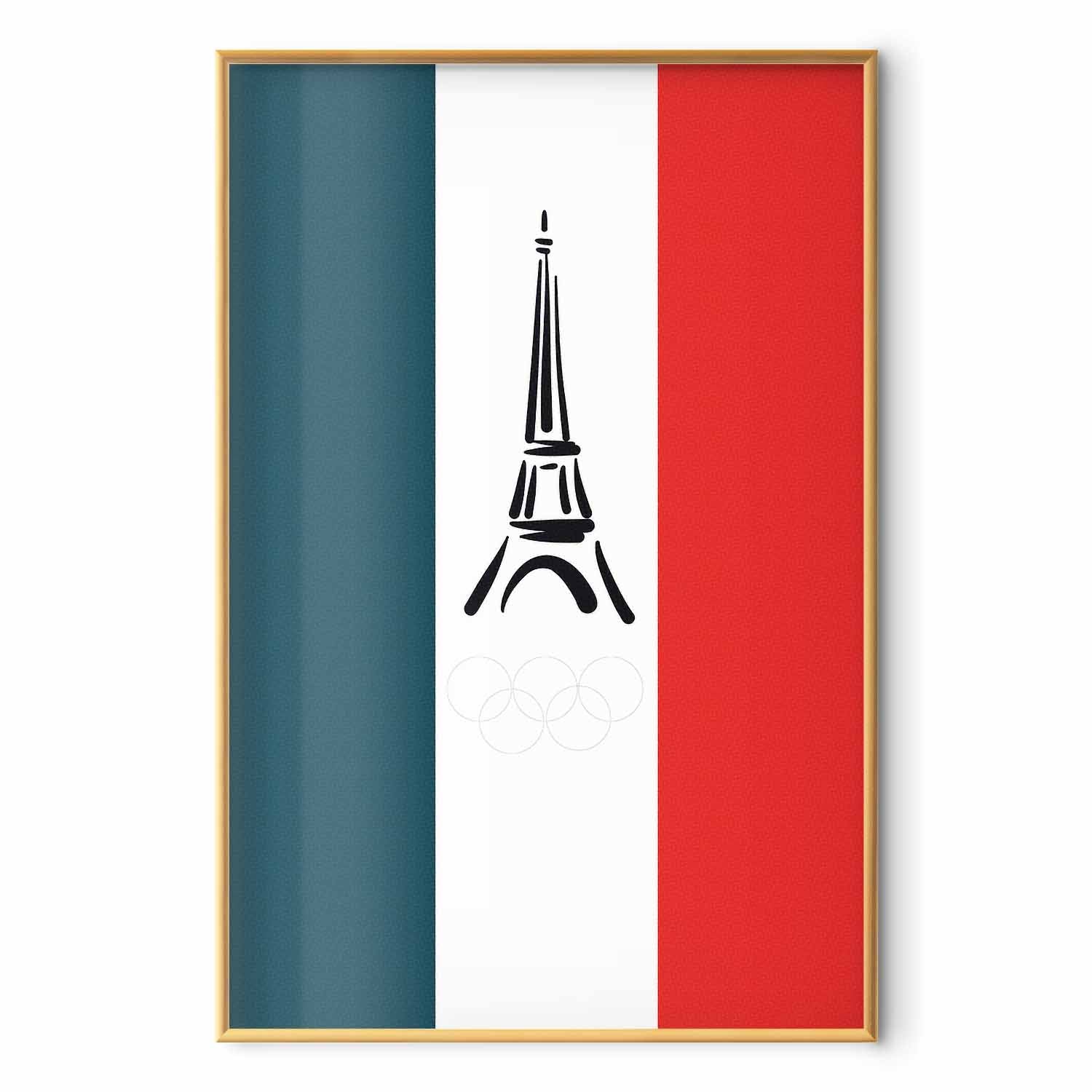 Eiffel Tower French Flag Graphic Poster