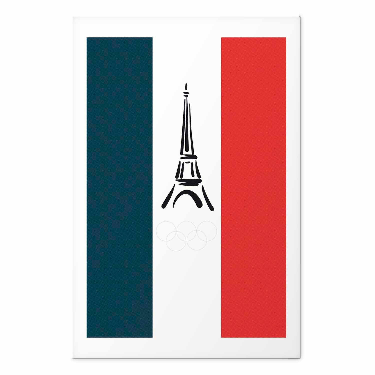 Eiffel Tower French Flag Graphic Poster