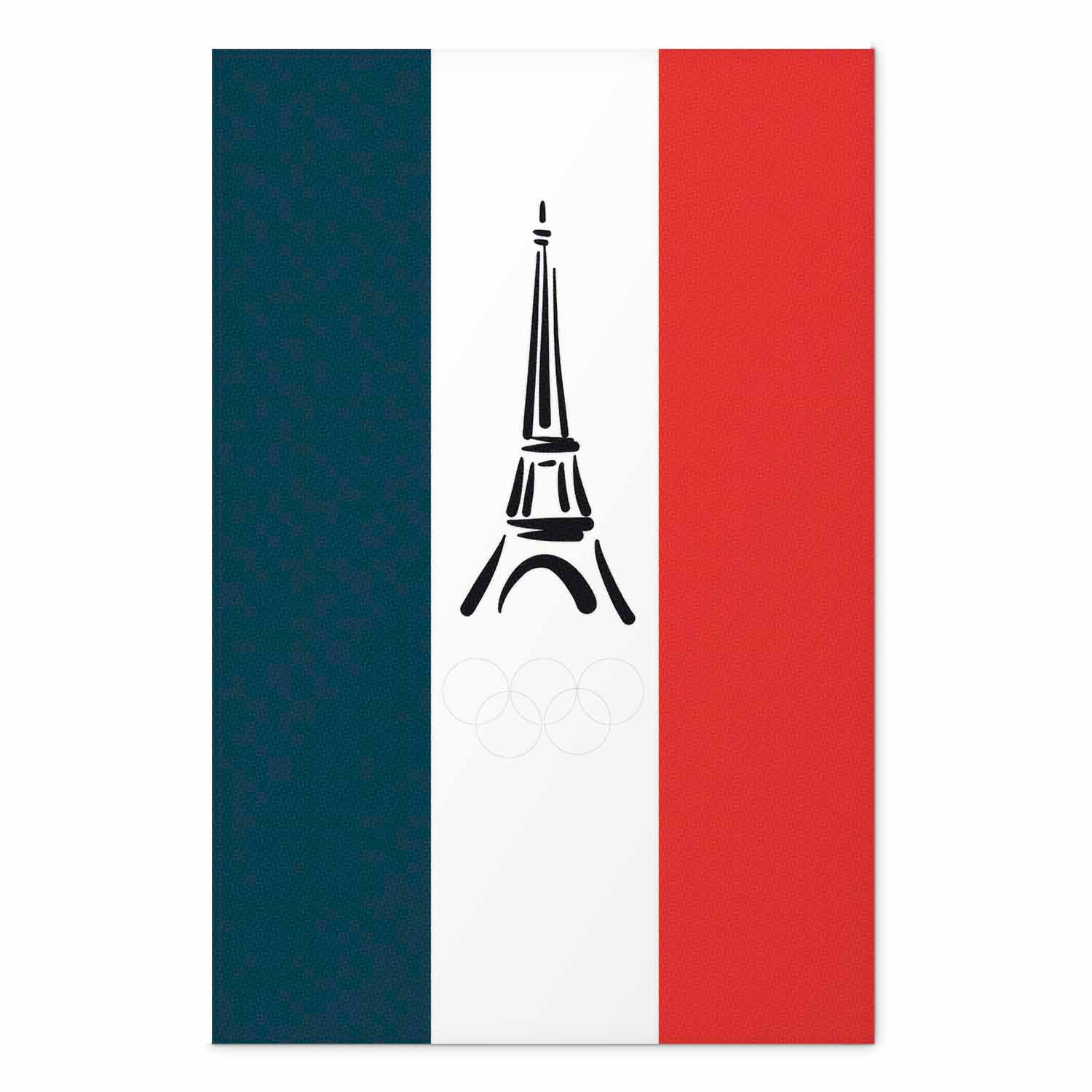 Eiffel Tower French Flag Graphic Poster