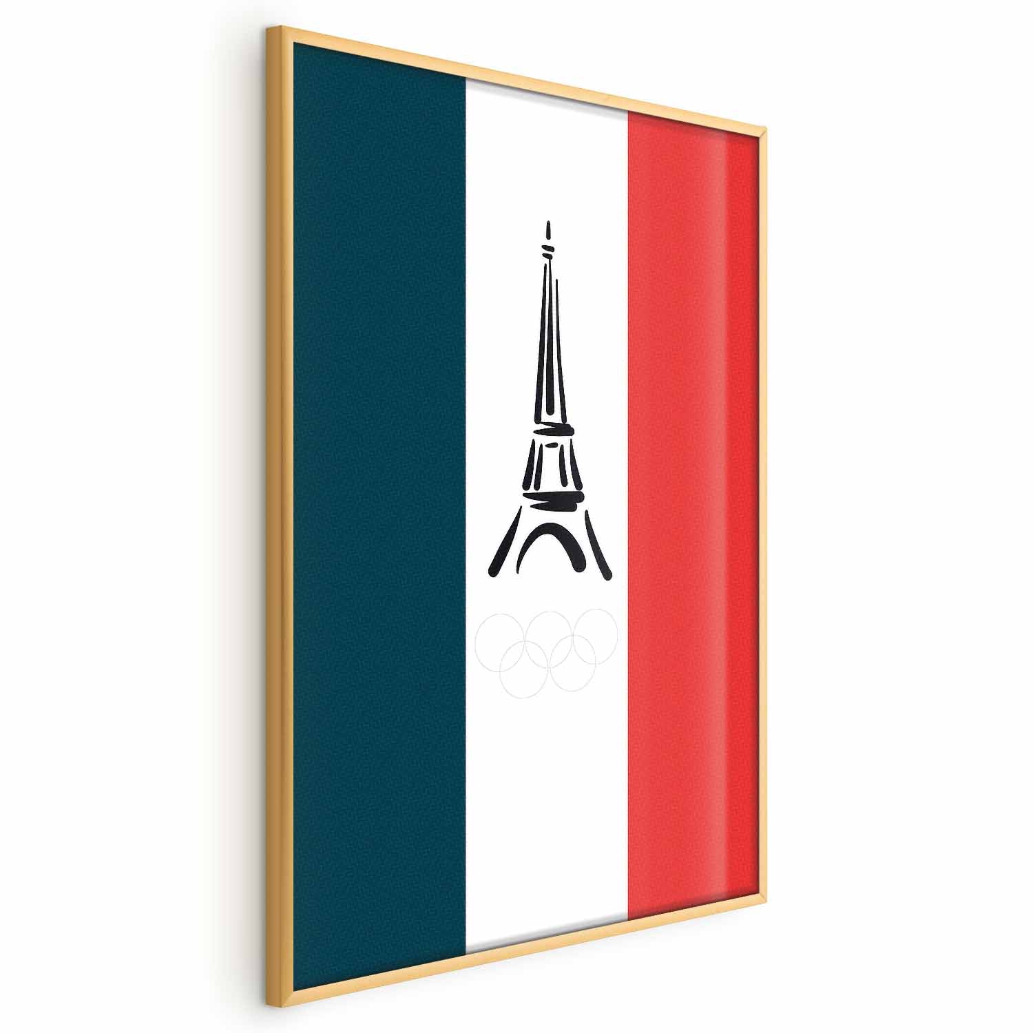 Eiffel Tower French Flag Graphic Poster