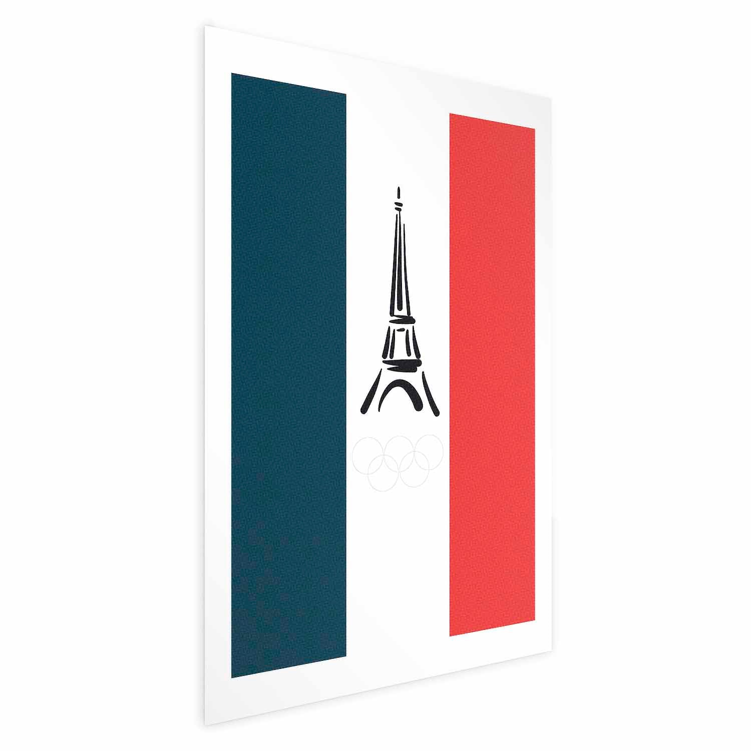 Eiffel Tower French Flag Graphic Poster