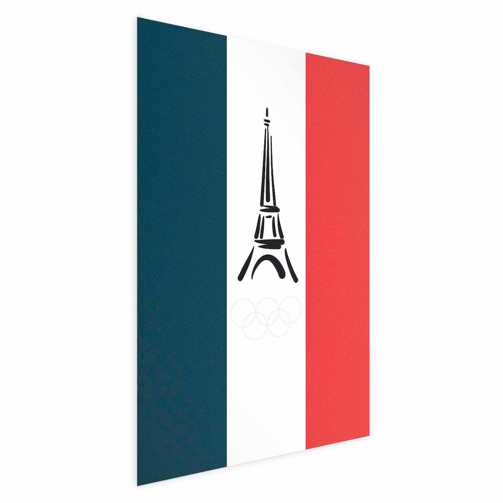 Eiffel Tower French Flag Graphic Poster