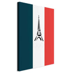 Canvas Print French Flag With Eiffel Tower Graphic