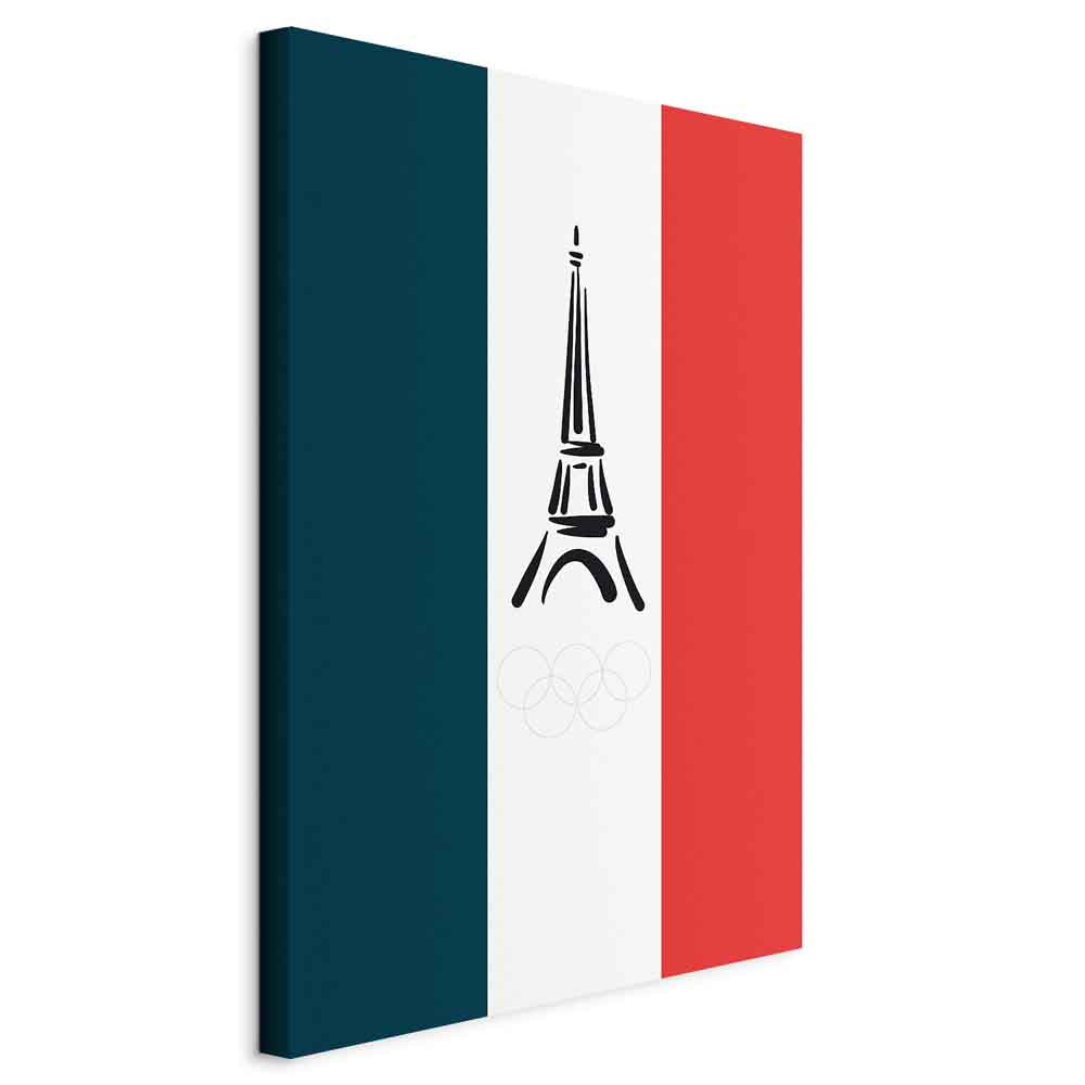 Canvas Print French Flag With Eiffel Tower Graphic