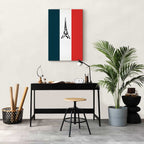 French Flag Eiffel Tower Graphic Canvas Print