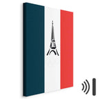 French Flag Eiffel Tower Graphic Canvas Print