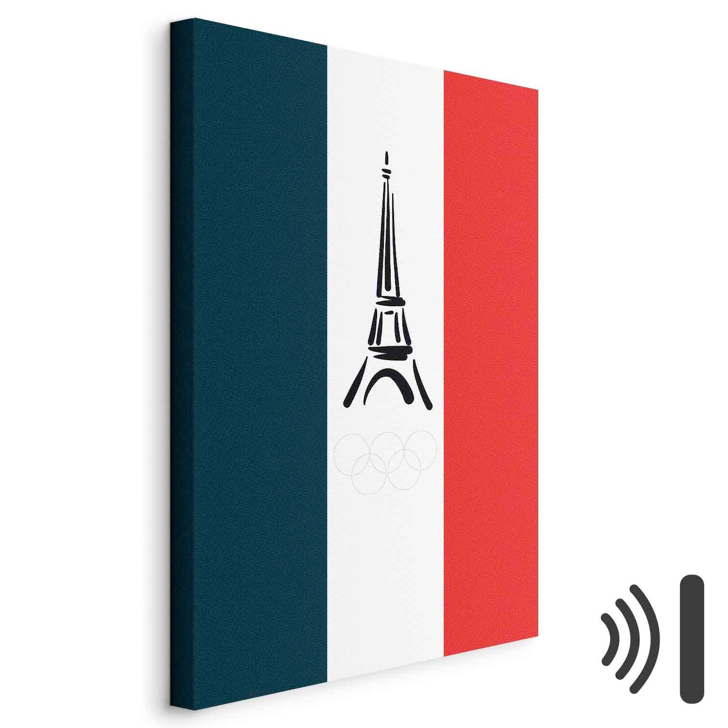 French Flag Eiffel Tower Graphic Canvas Print