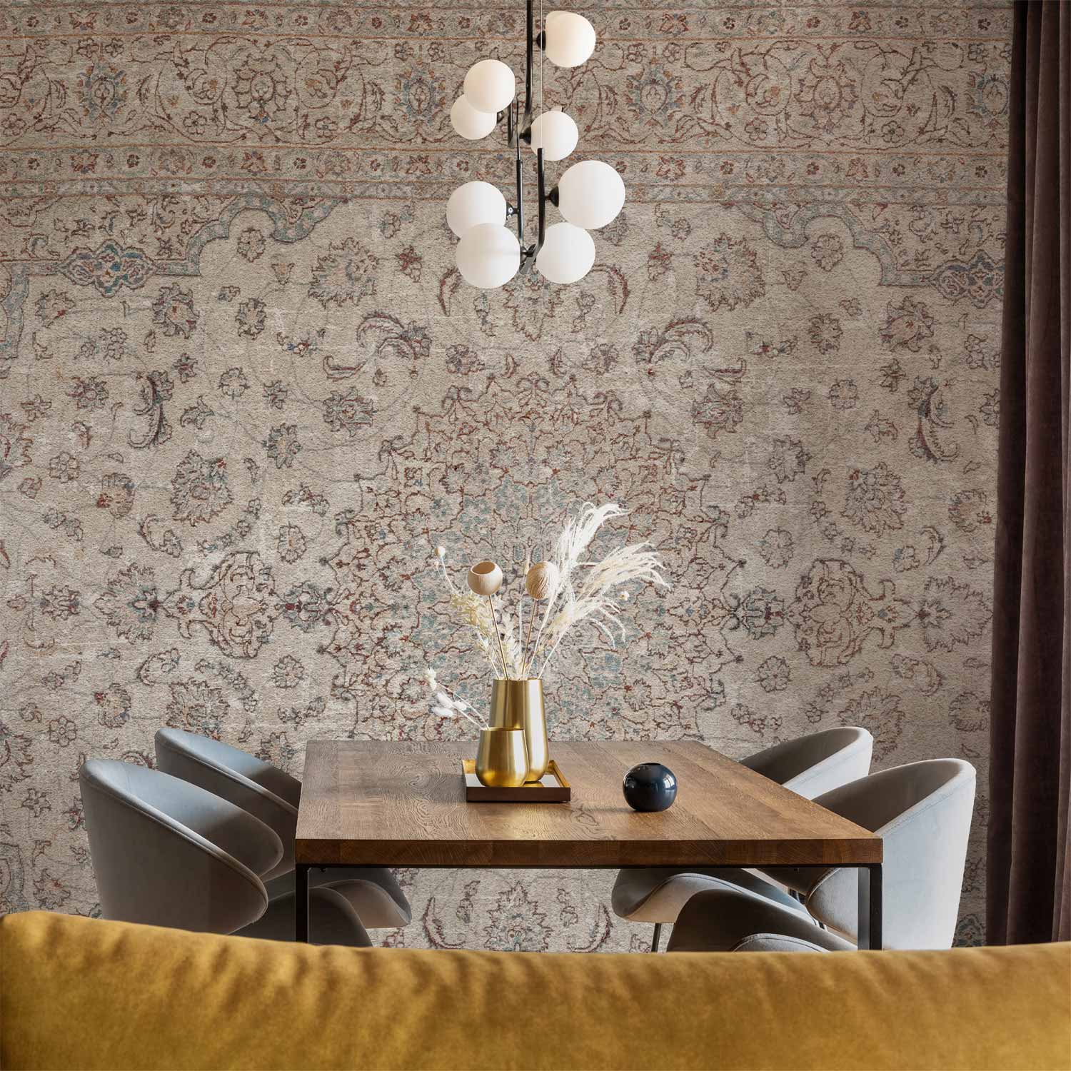 Worn Persian Sand Carpet Ethnic Wall Mural