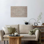 Worn Persian Rug Motif Beige Poster