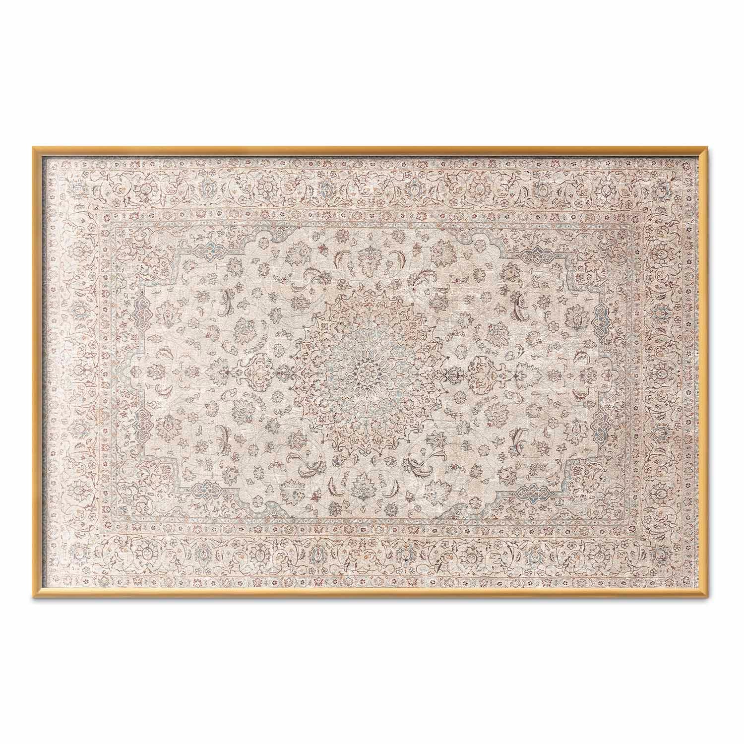 Worn Persian Rug Motif Beige Poster