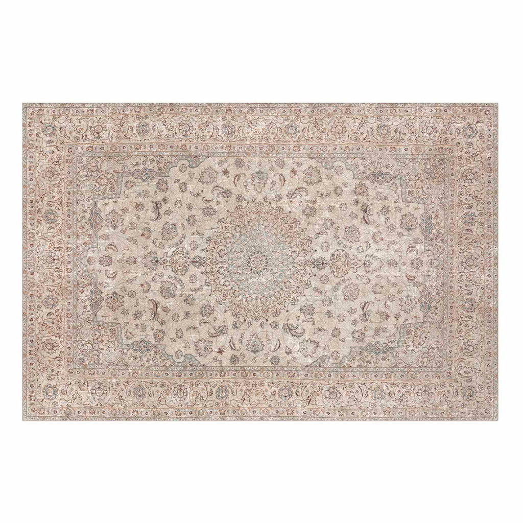 Worn Persian Rug Motif Beige Poster