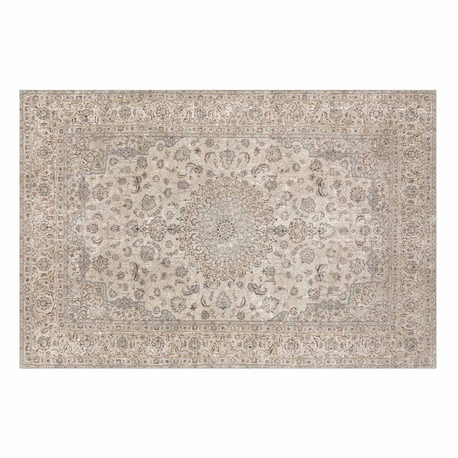 Worn Persian Rug Motif Beige Poster