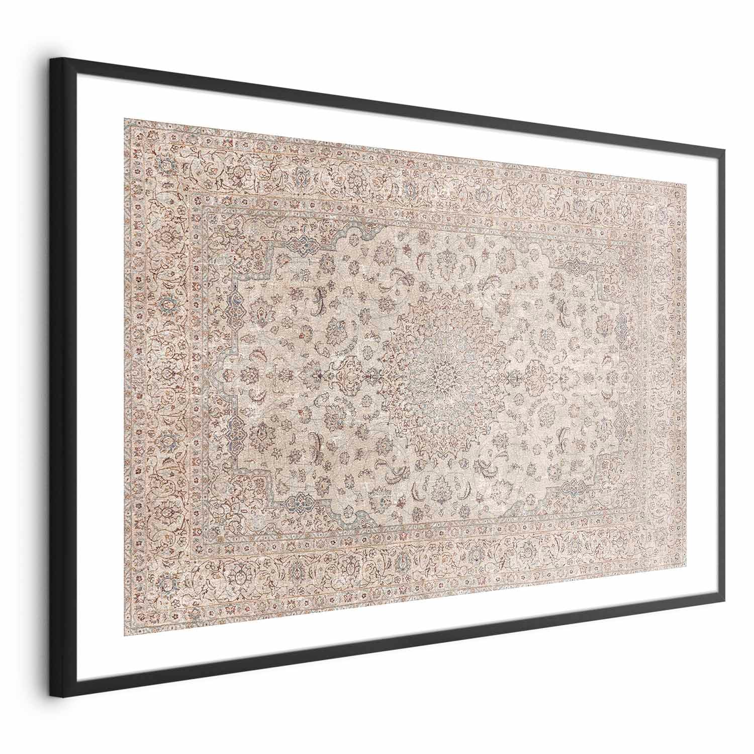 Worn Persian Rug Motif Beige Poster