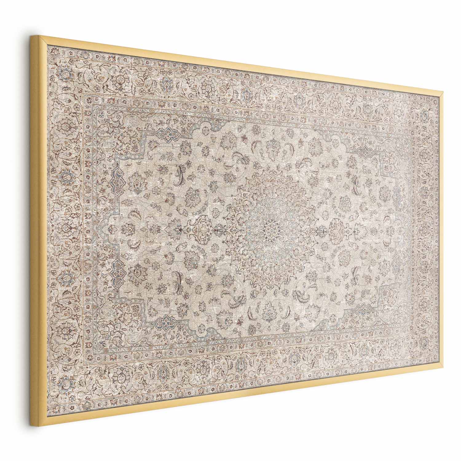 Worn Persian Rug Motif Beige Poster