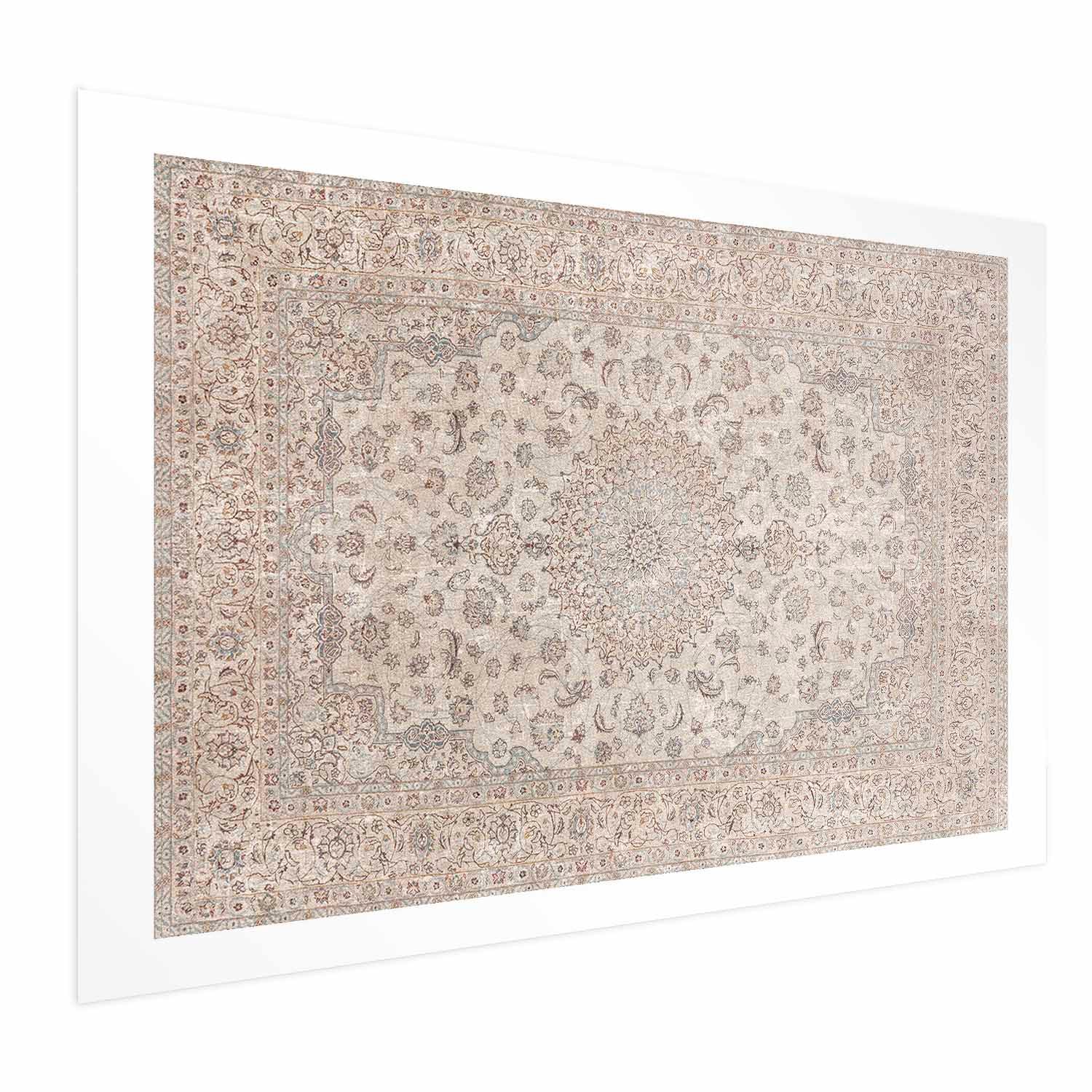 Worn Persian Rug Motif Beige Poster