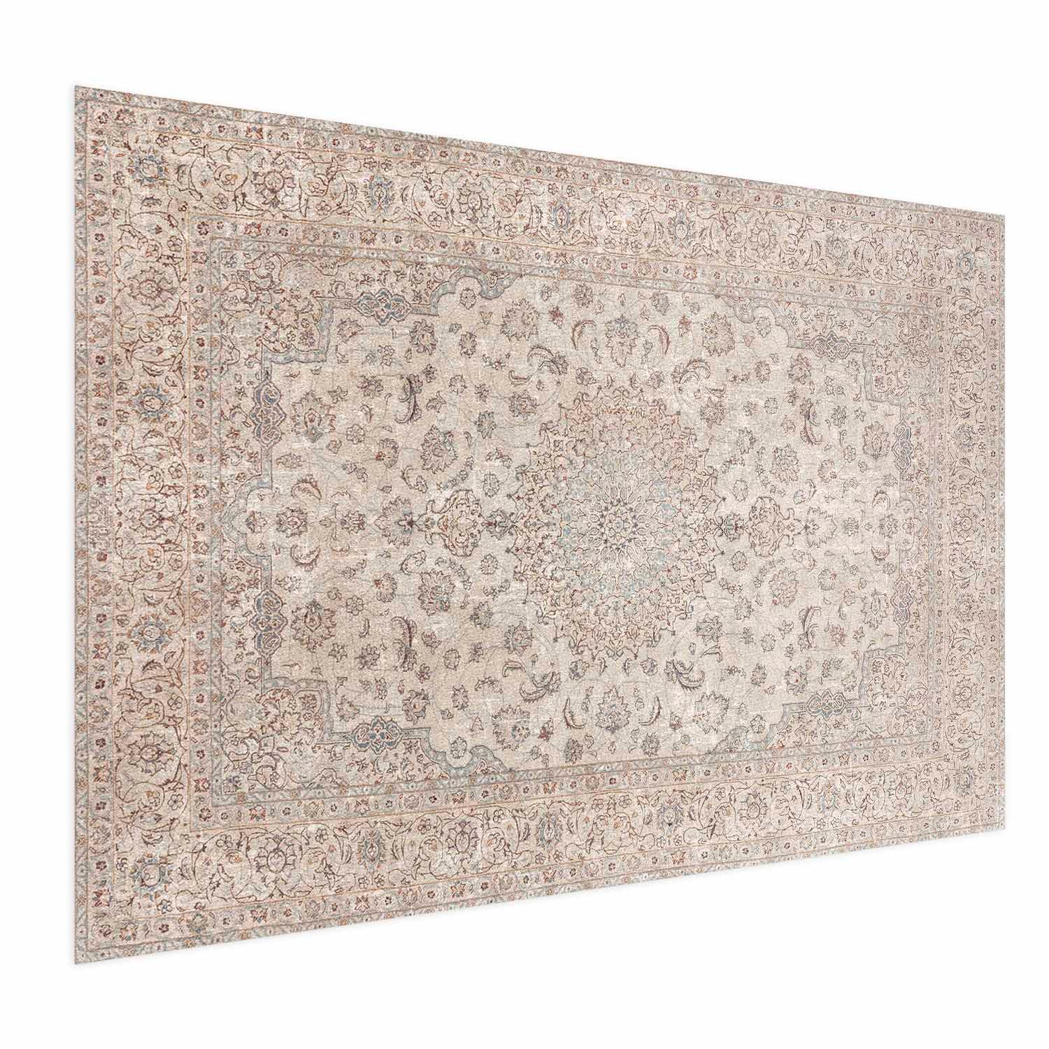 Worn Persian Rug Motif Beige Poster