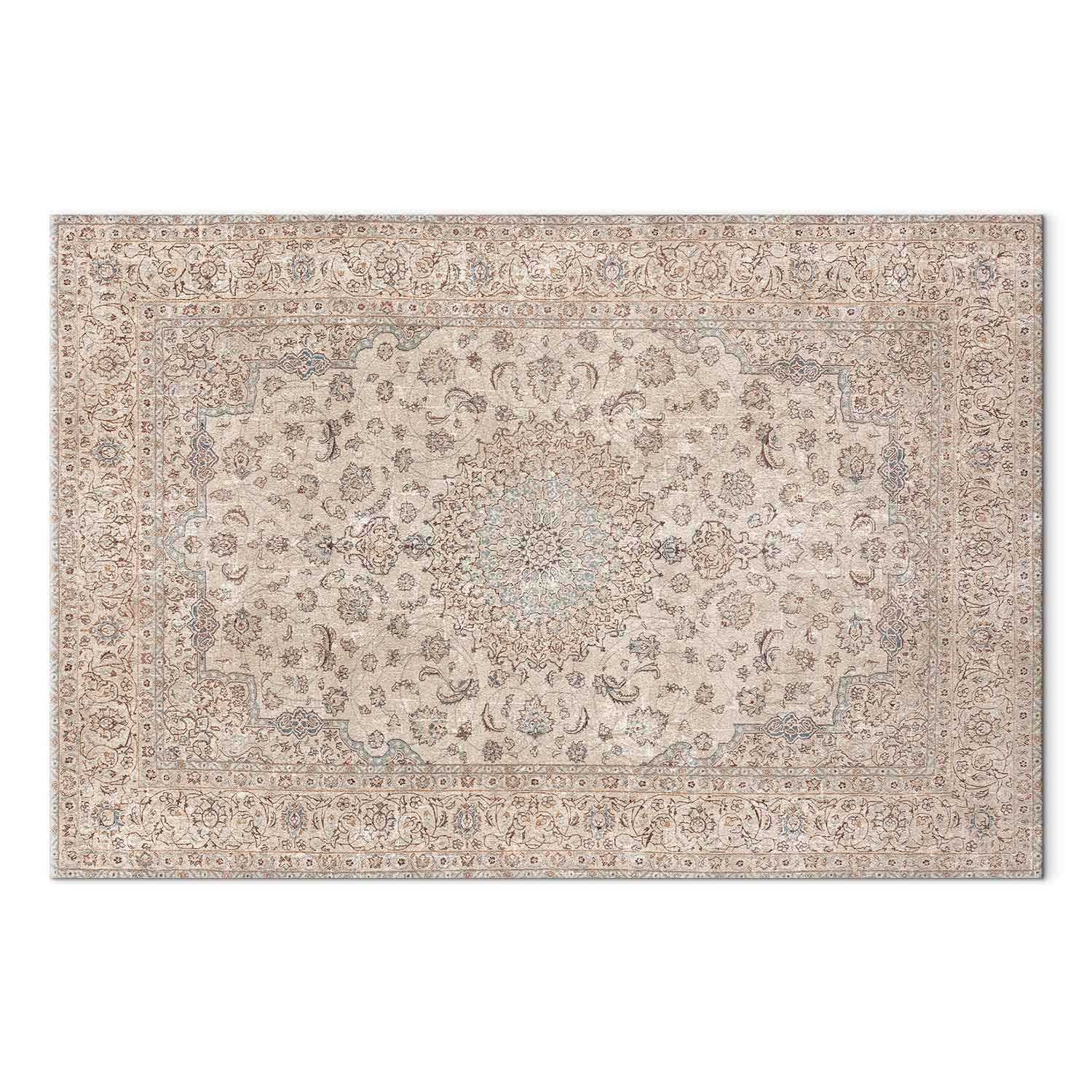 Worn Persian Sand Carpet Motif Canvas Print