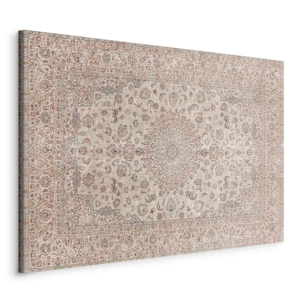 Worn Persian Sand Carpet Motif Canvas Print
