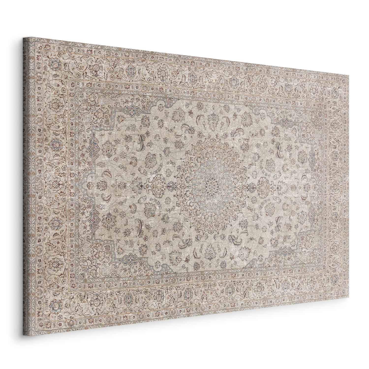 Worn Persian Sand Carpet Motif Canvas Print
