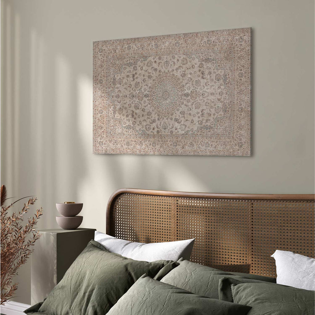 Worn Persian Sand Carpet Motif Canvas Print