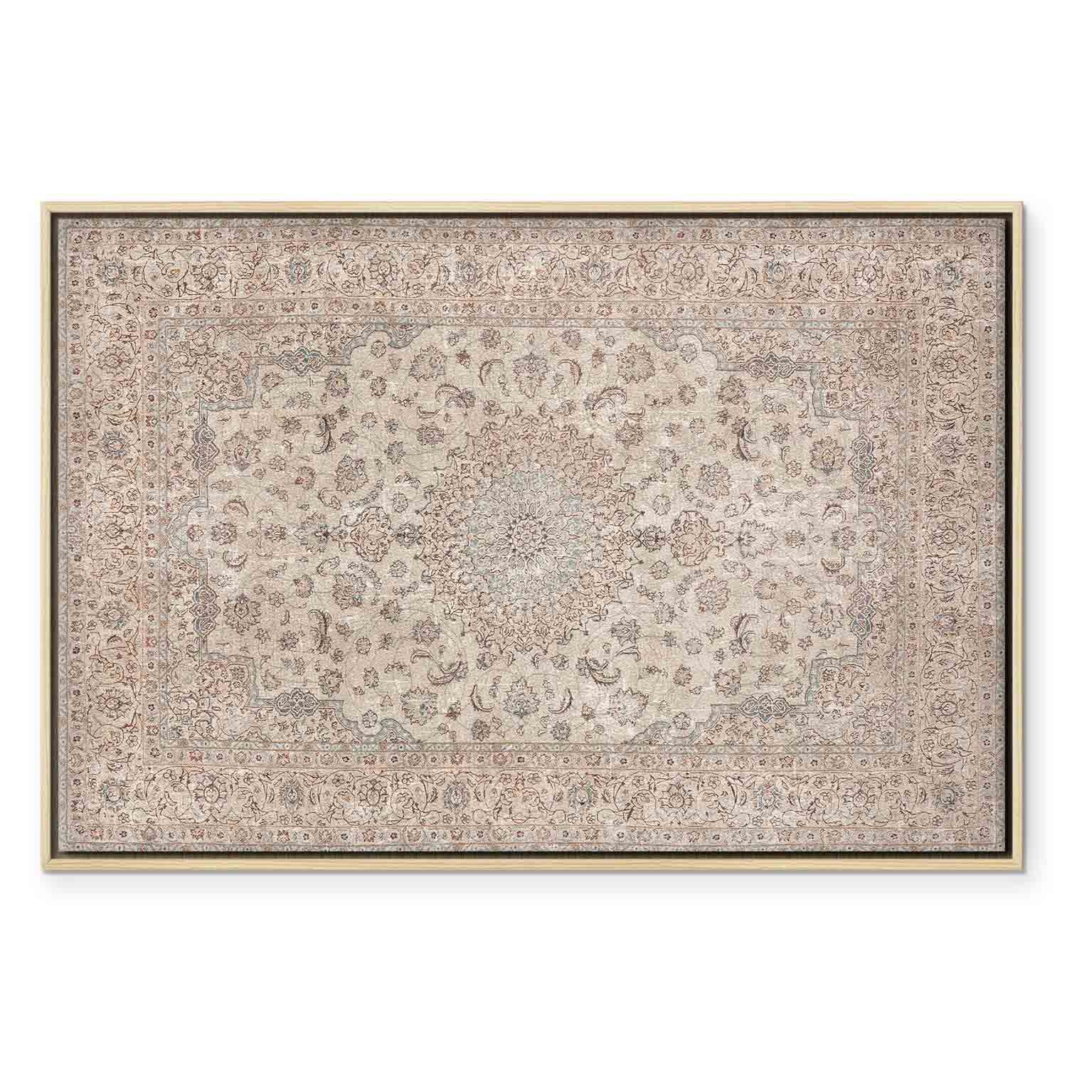 Worn Persian Sand Carpet Motif Canvas Print